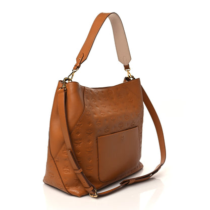 MCM Calfskin Ottomar Monogram Large Klara Hobo Cognac 2 of 5