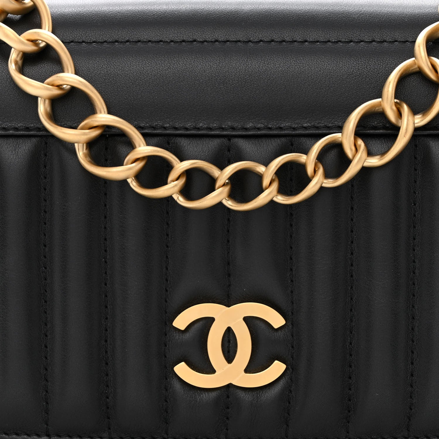 Chanel Calfskin Vertical Quilted Single Flap Black 8 of 12