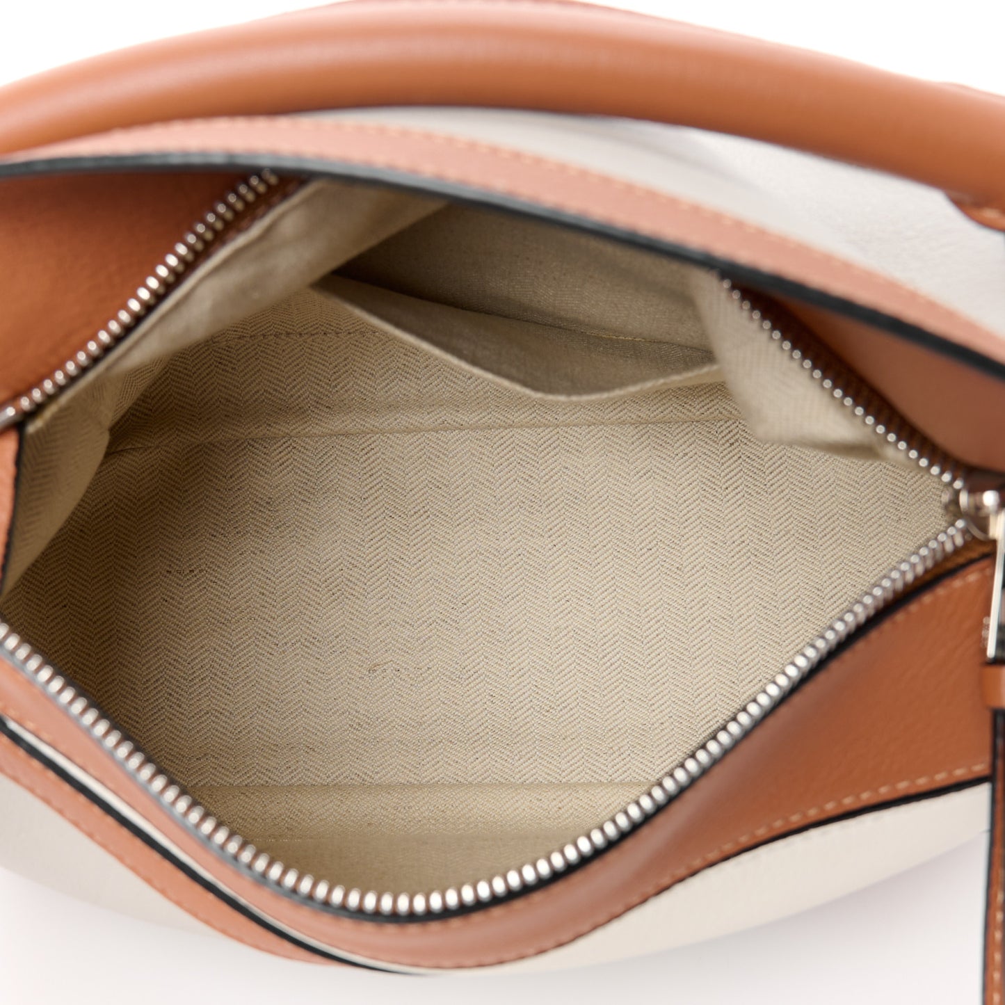 Calfskin Small Graphic Puzzle Bag Ghost Soft White