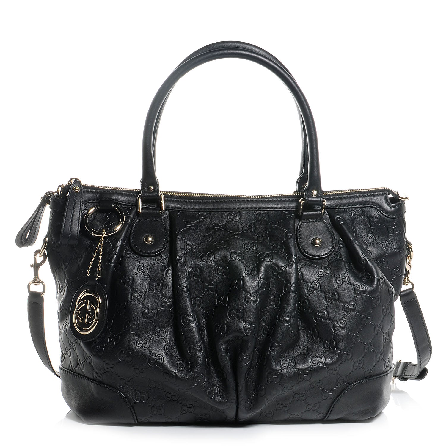 Gucci Guccissima Large Sukey Top Handle Bag Black 1 of 8