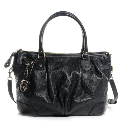 Gucci Guccissima Large Sukey Top Handle Bag Black 1 of 8