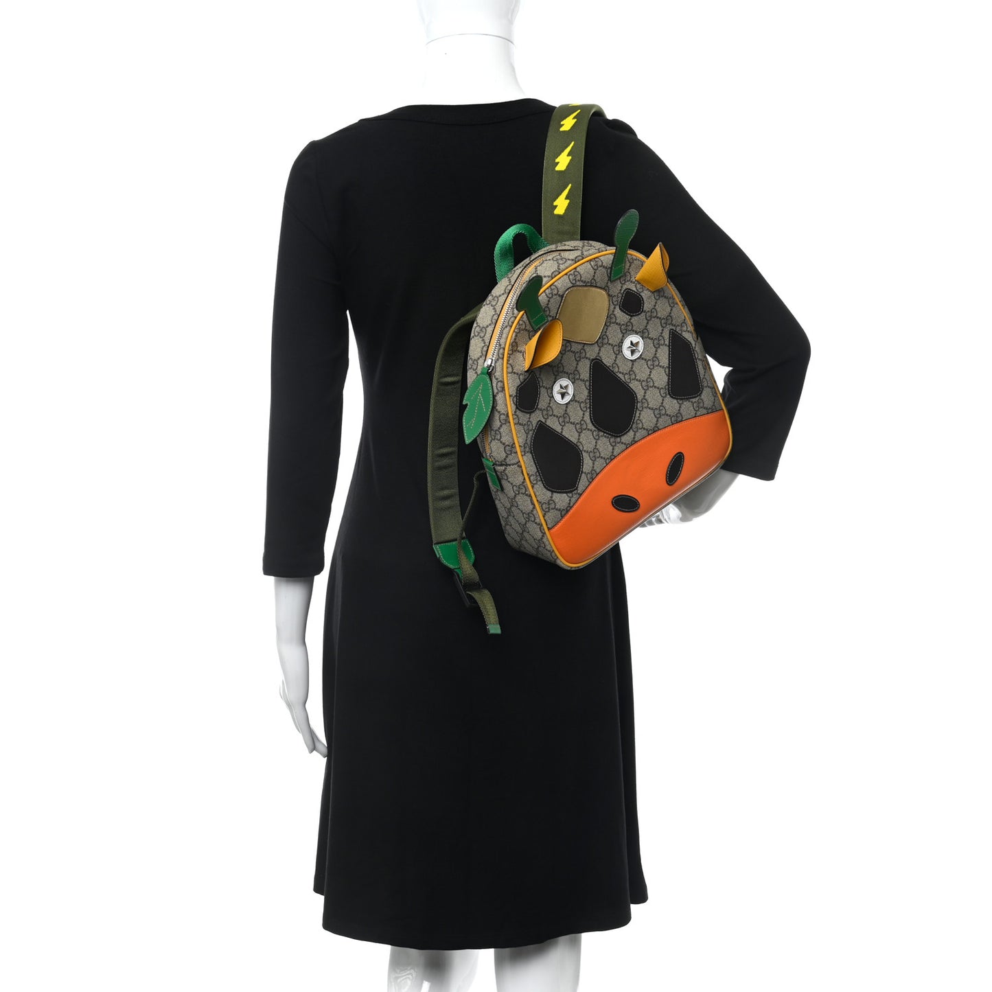 GG Supreme Monogram Kids Giraffe Backpack Ebony Multicolor