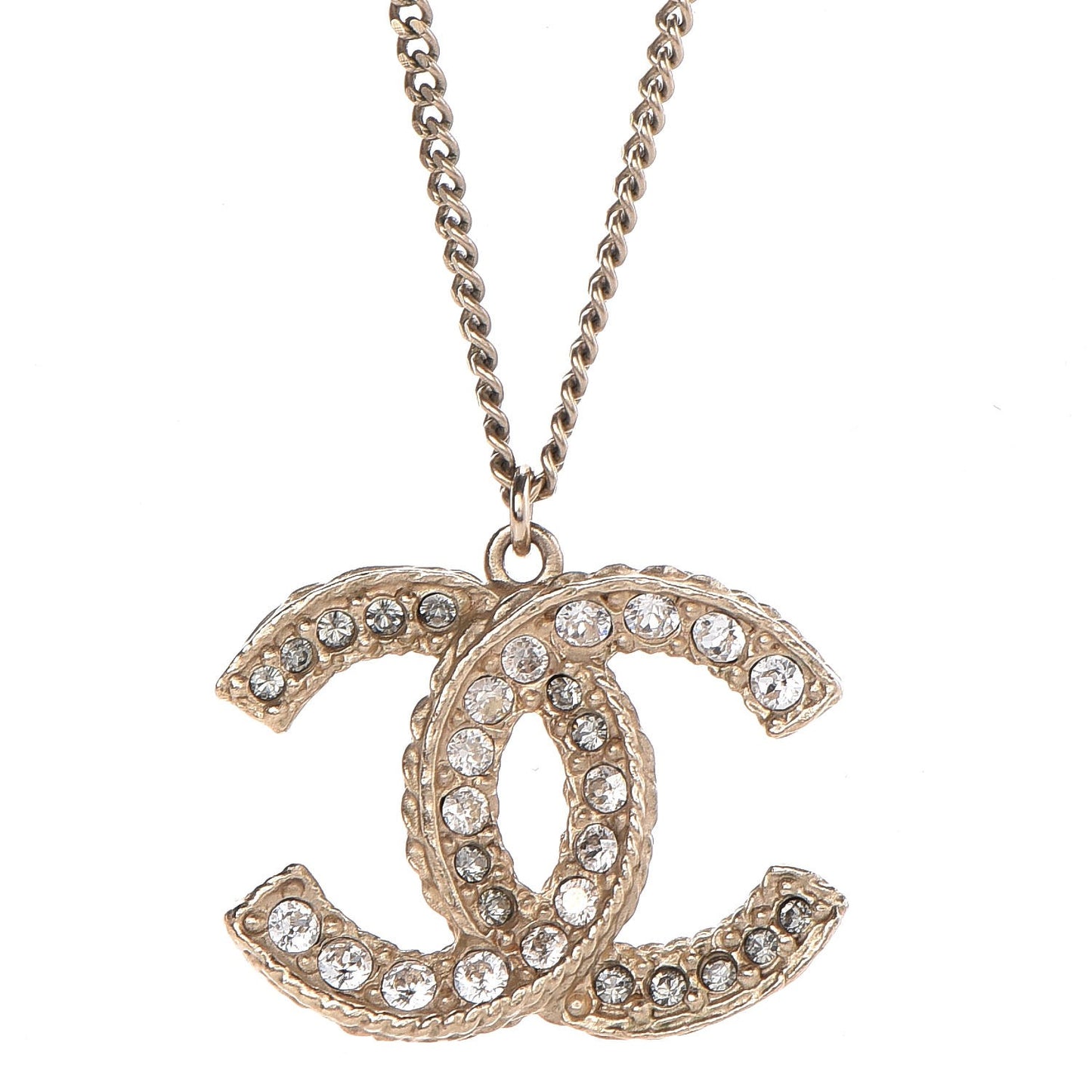 Crystal CC Necklace Light Gold