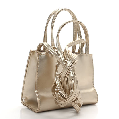 Telfar Metallic Vegan Leather Small Shopping Bag Gold 3 of 9