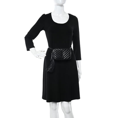 Saint Laurent Calfskin Matelasse Monogram Lou Belt Bag Black 2 of 10