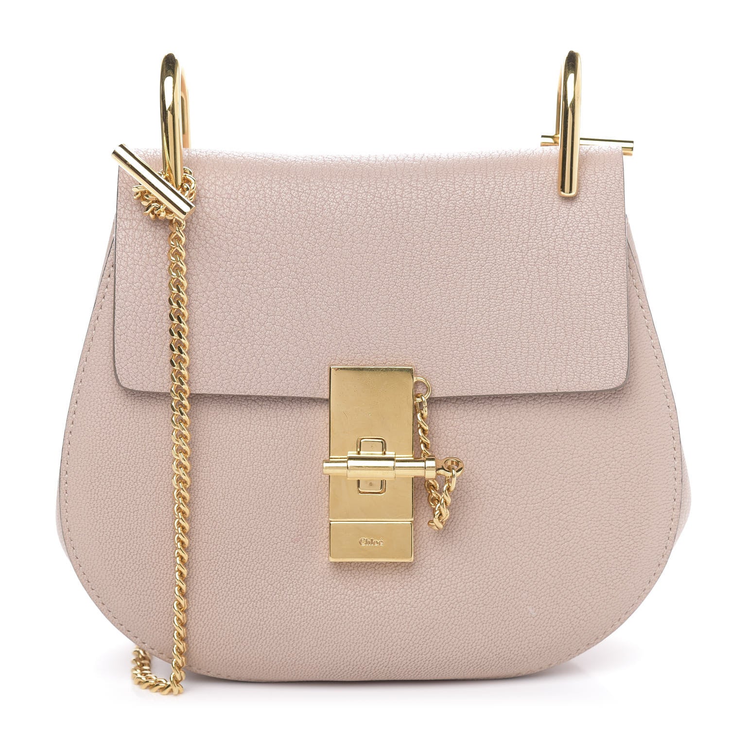 Chloe Grained Lambskin Mini Drew Shoulder Bag Cement Pink 1 of 11
