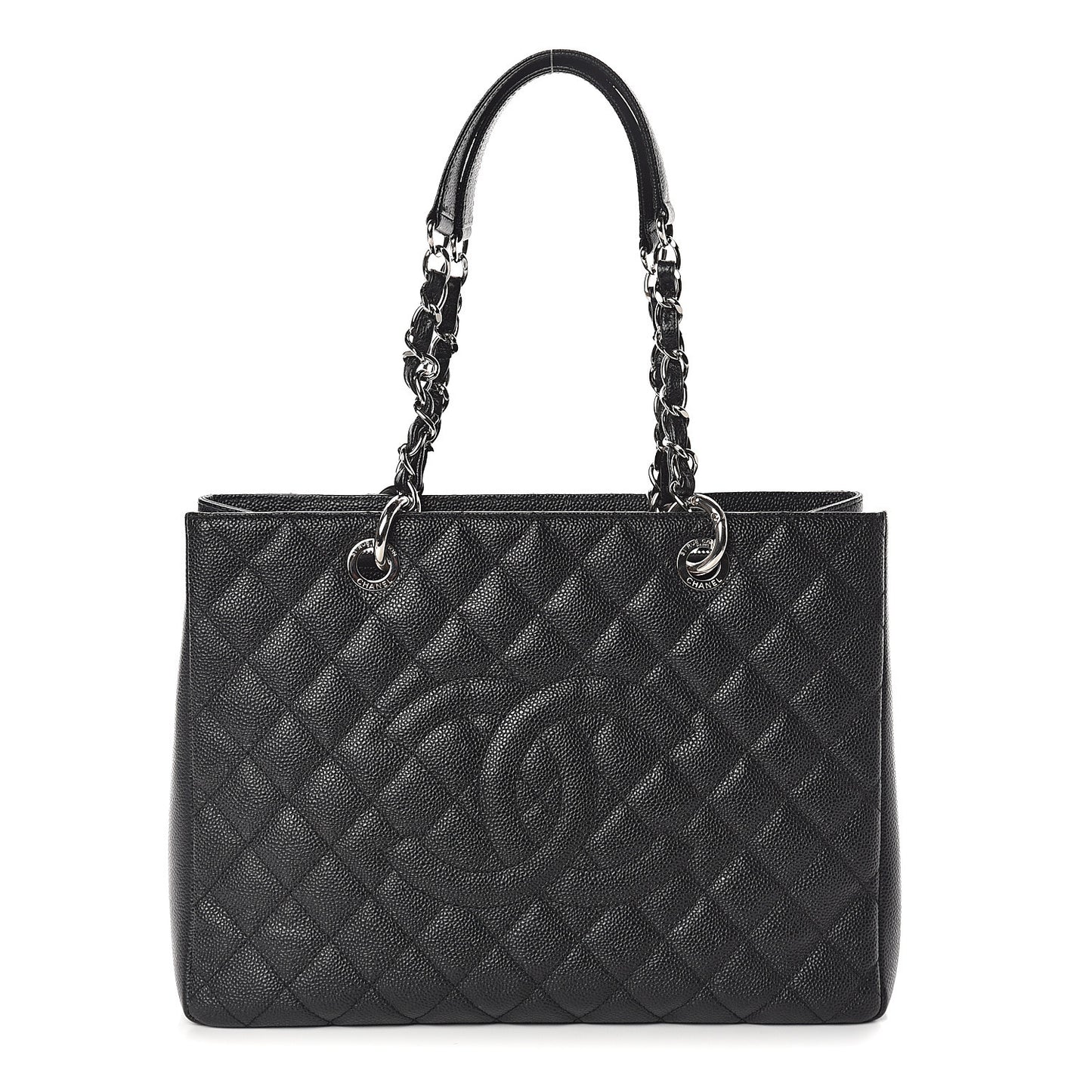 Caviar Quilted Grand Shopping Tote GST Black