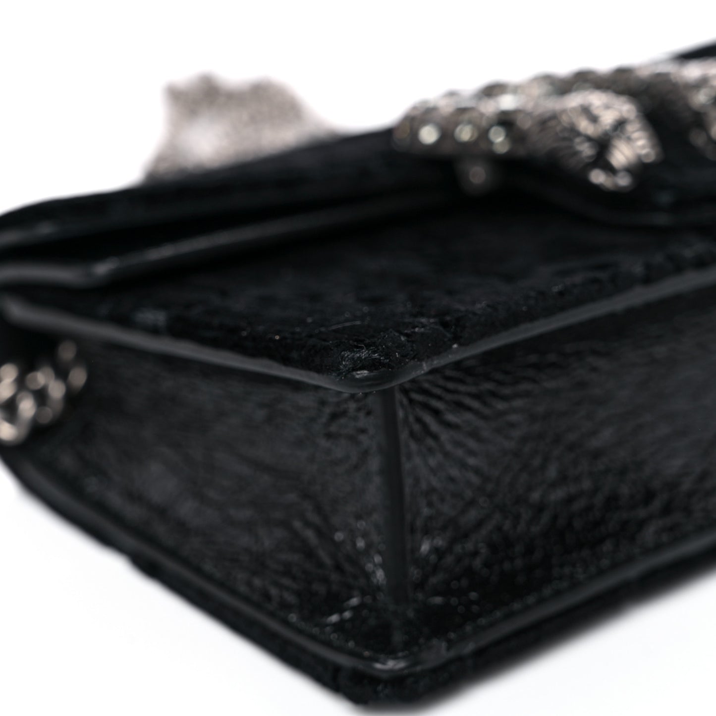 Velvet GG Monogram Super Mini Dionysus Shoulder Bag Black