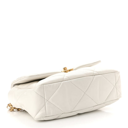 Chanel Goatskin Quilted Large Chanel 19 Flap White 4 of 10