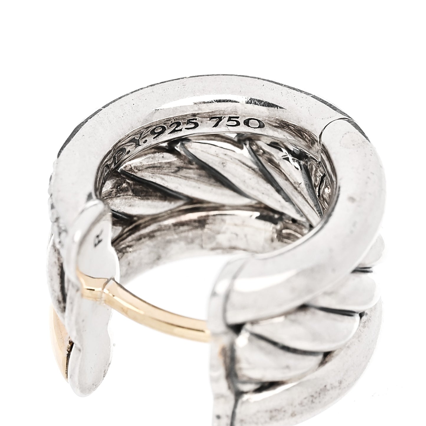 Sterling Silver 18K Yellow Gold Diamond Mercer Huggie Hoop Earrings