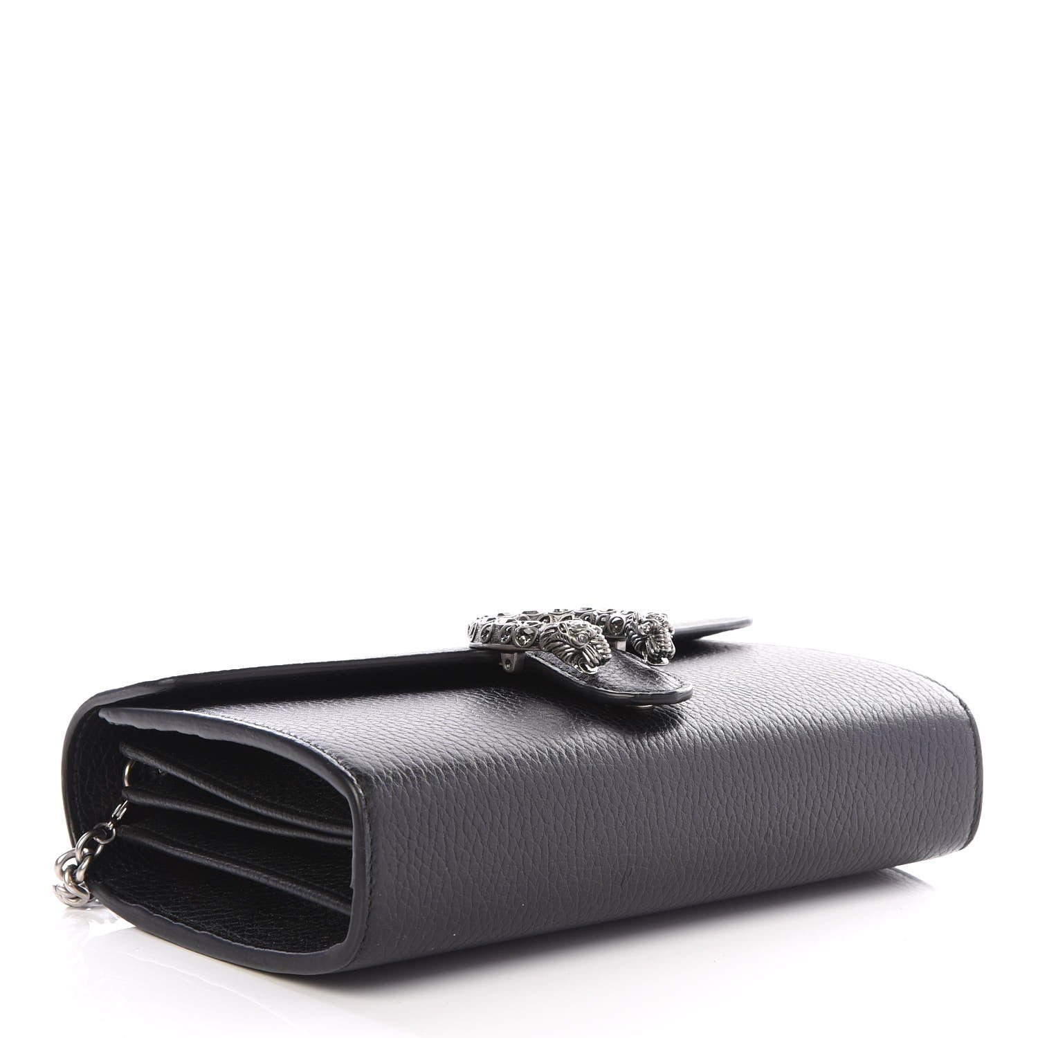Gucci Calfskin Mini Dionysus Chain Wallet Black 3 of 9