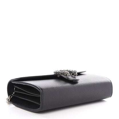 Gucci Calfskin Mini Dionysus Chain Wallet Black 3 of 9