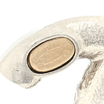 Chanel Crystal Enamel CC Earrings Silver Black 4 of 4