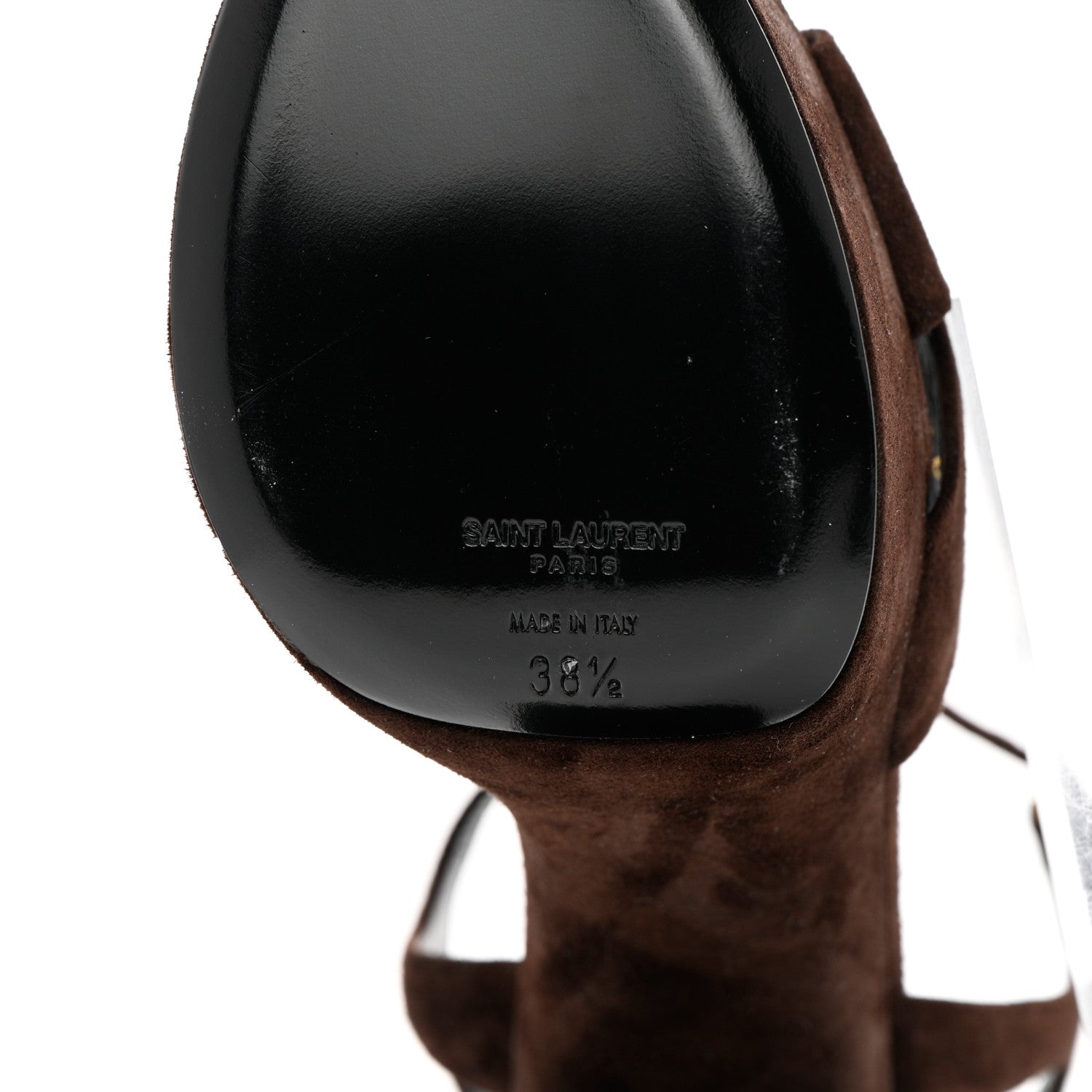Saint Laurent Suede Bianca 85 Platform Sandals 38.5 Brown 8 of 11