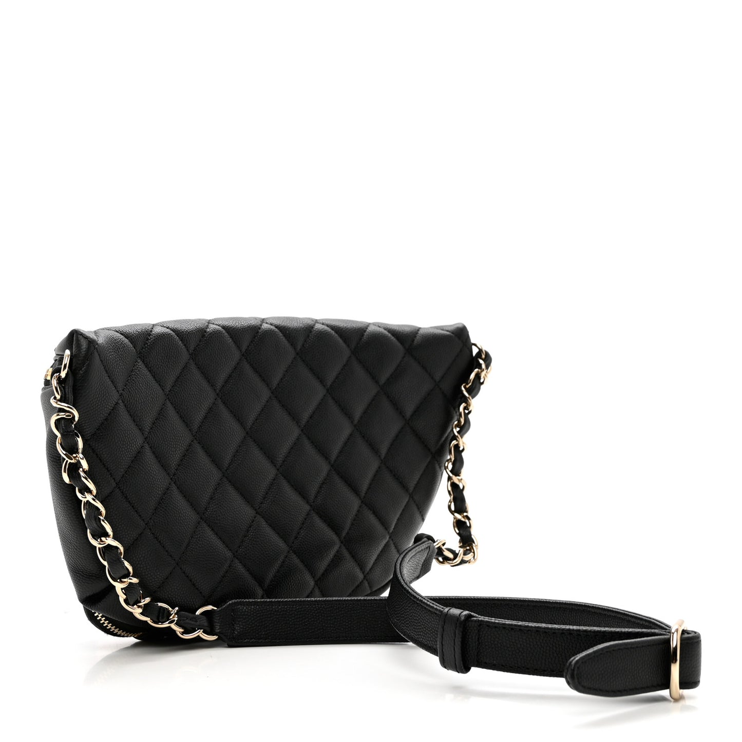Caviar Quilted Business Affinity Waist Belt Bag Black
