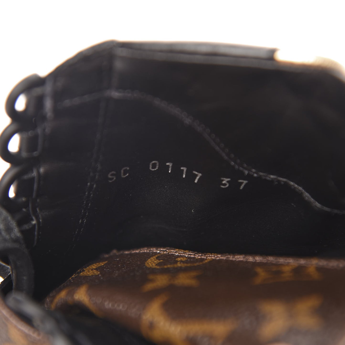 Suede Calfskin Monogram Laureate Platform Desert Boots 37 Black