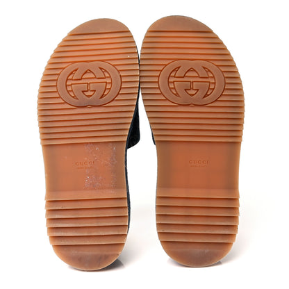 Gucci New Denim GG Monogram Angelina Platform 55mm Slide Sandals 38.5 Blue Tea 5 of 8