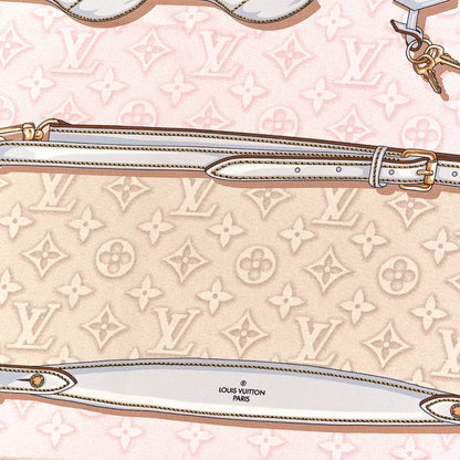 Louis Vuitton Silk Denimgram Confidential Square Scarf Light Pink 2 of 3