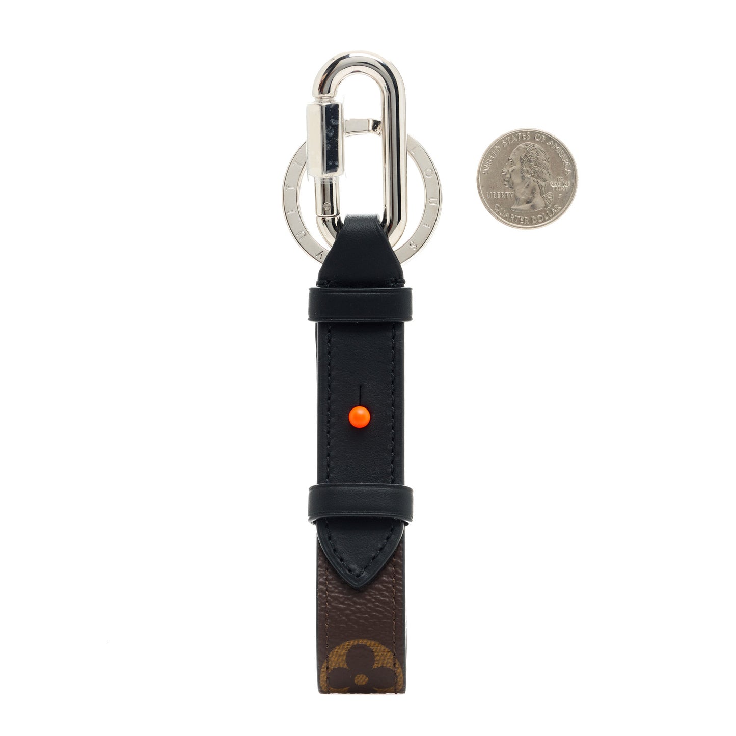 Monogram Dragonne Bag Charm Key Holder Orange