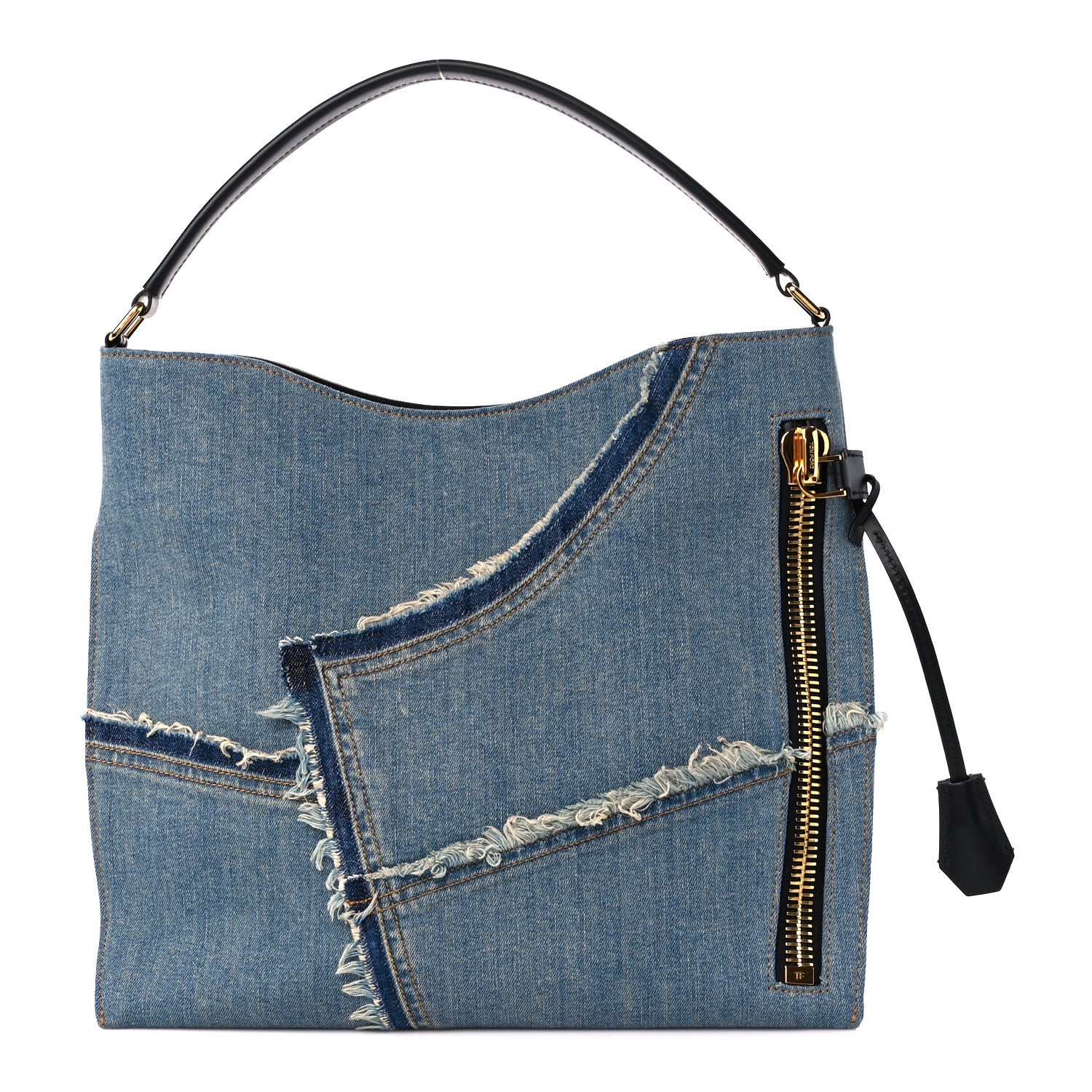 Tom Ford Denim Patchwork Alix Shoulder Bag Blue 1 of 12
