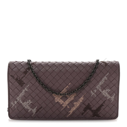 Bottega Veneta Nappa Intrecciato Graffiato Continental Wallet on Chain Glicine 1 of 11