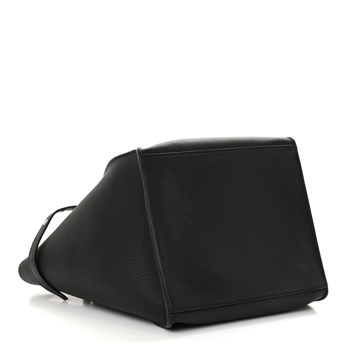 Supple Grained Calfskin Small Long Strap Big Bag Black