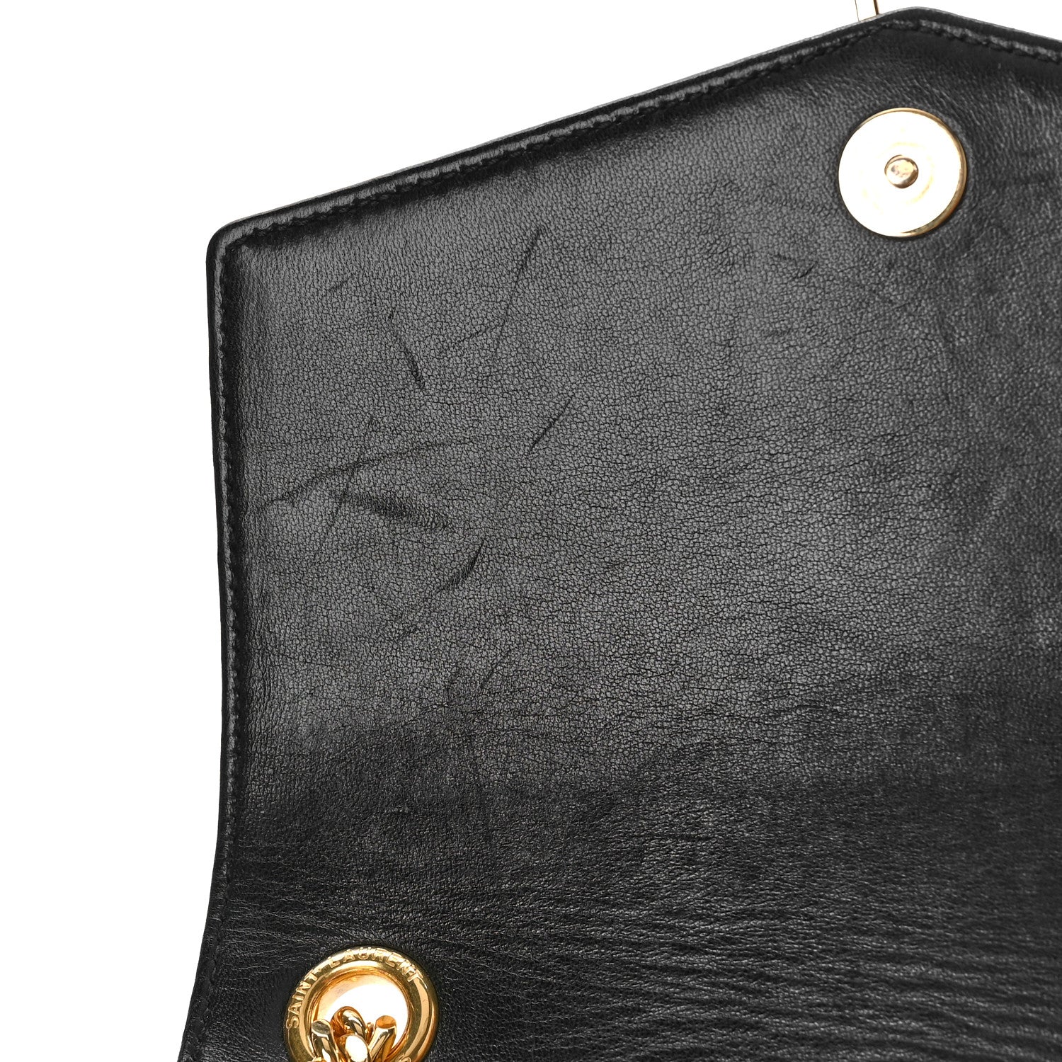 Saint Laurent Lambskin Matelasse Chevron Monogram Small Sulpice Bag Black 10 of 10