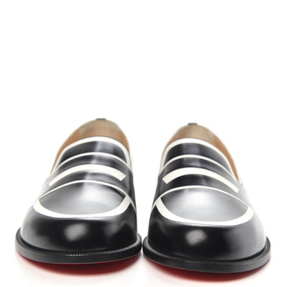 Christian Louboutin Calfskin Womens Tromoca Contrast Flat Loafers 36.5 Black White 2 of 9