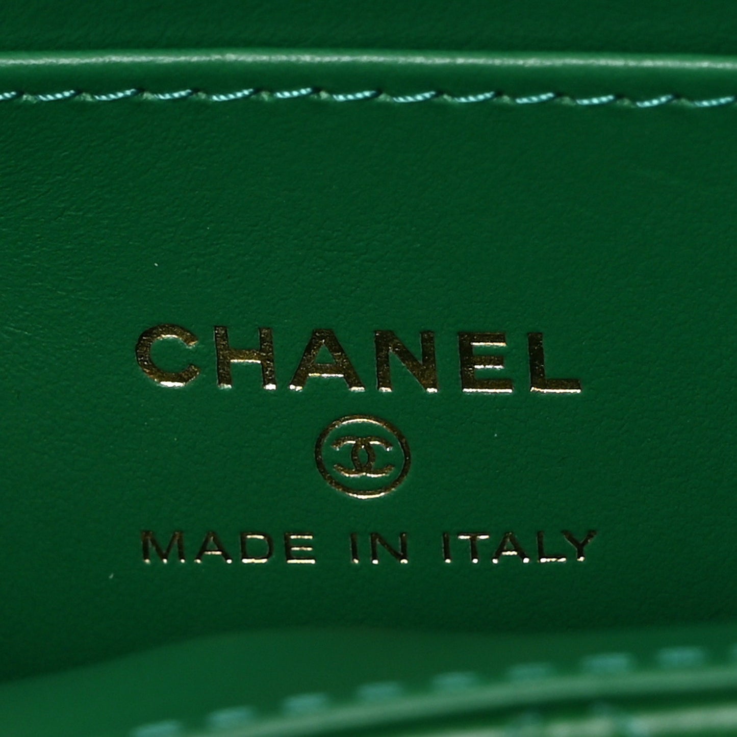 Shiny Aged Calfskin Quilted Mini Nano Kelly Shopper Green