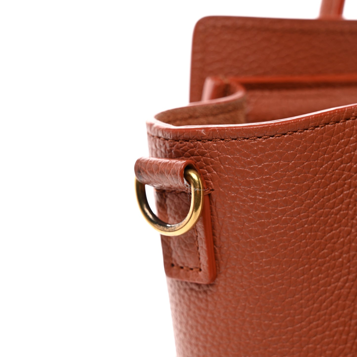 Drummed Calfskin Nano Luggage Lychee