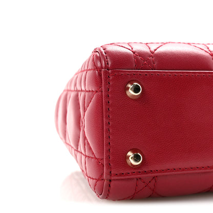 Christian Dior Lambskin Cannage Mini Lady Dior Red 9 of 12