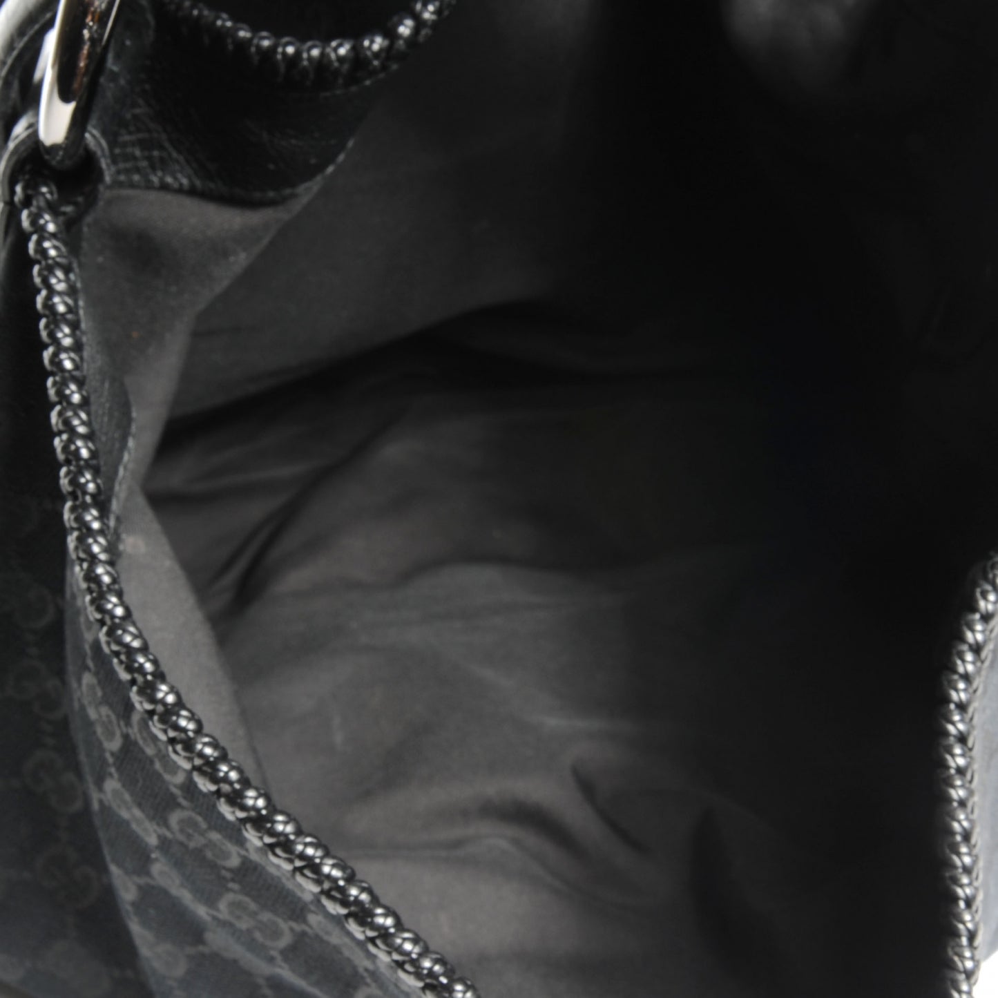 Monogram Large Horsebit Chain Hobo Black