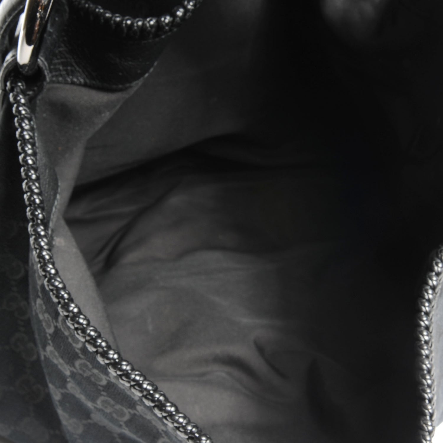 Gucci Monogram Large Horsebit Chain Hobo Black 5 of 7