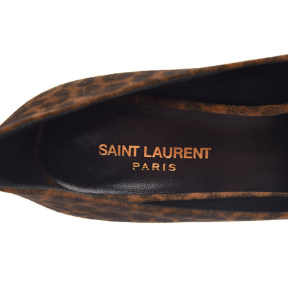 Saint Laurent Suede Leopard Printed Paris 105 Pumps 41 Natural Coffee 6 of 8