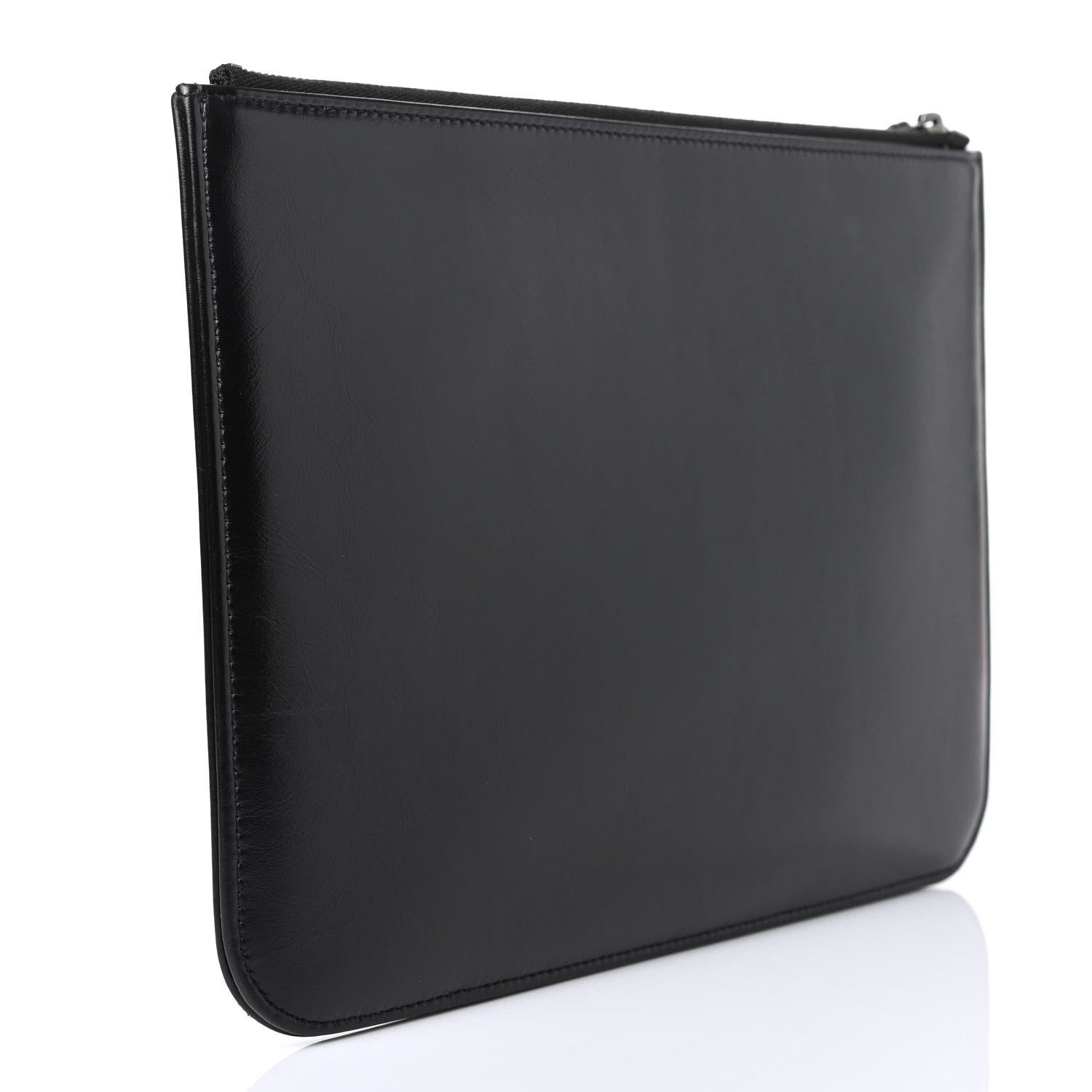Chanel Shiny Calfskin Crystal Pearl Logo Cosmetic Case Black 2 of 4