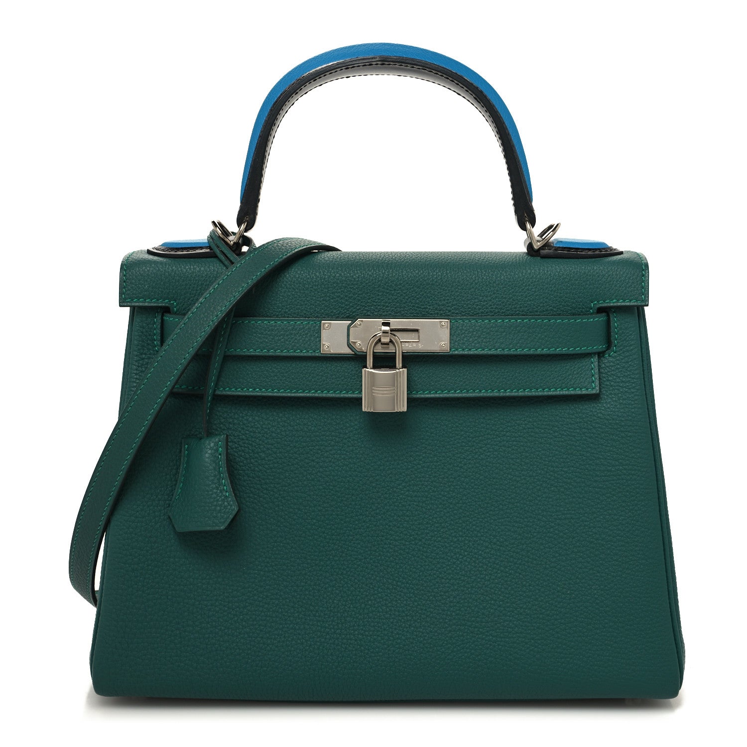 Hermes Togo Evercolor Box Kelly Retourne 28 Malachite Bleu Zanzibar Black 1 of 12