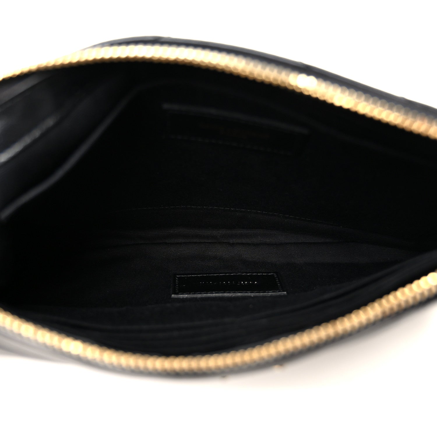 Saint Laurent Calfskin Matelasse Chevron Monogram A5 Wristlet Black 5 of 8