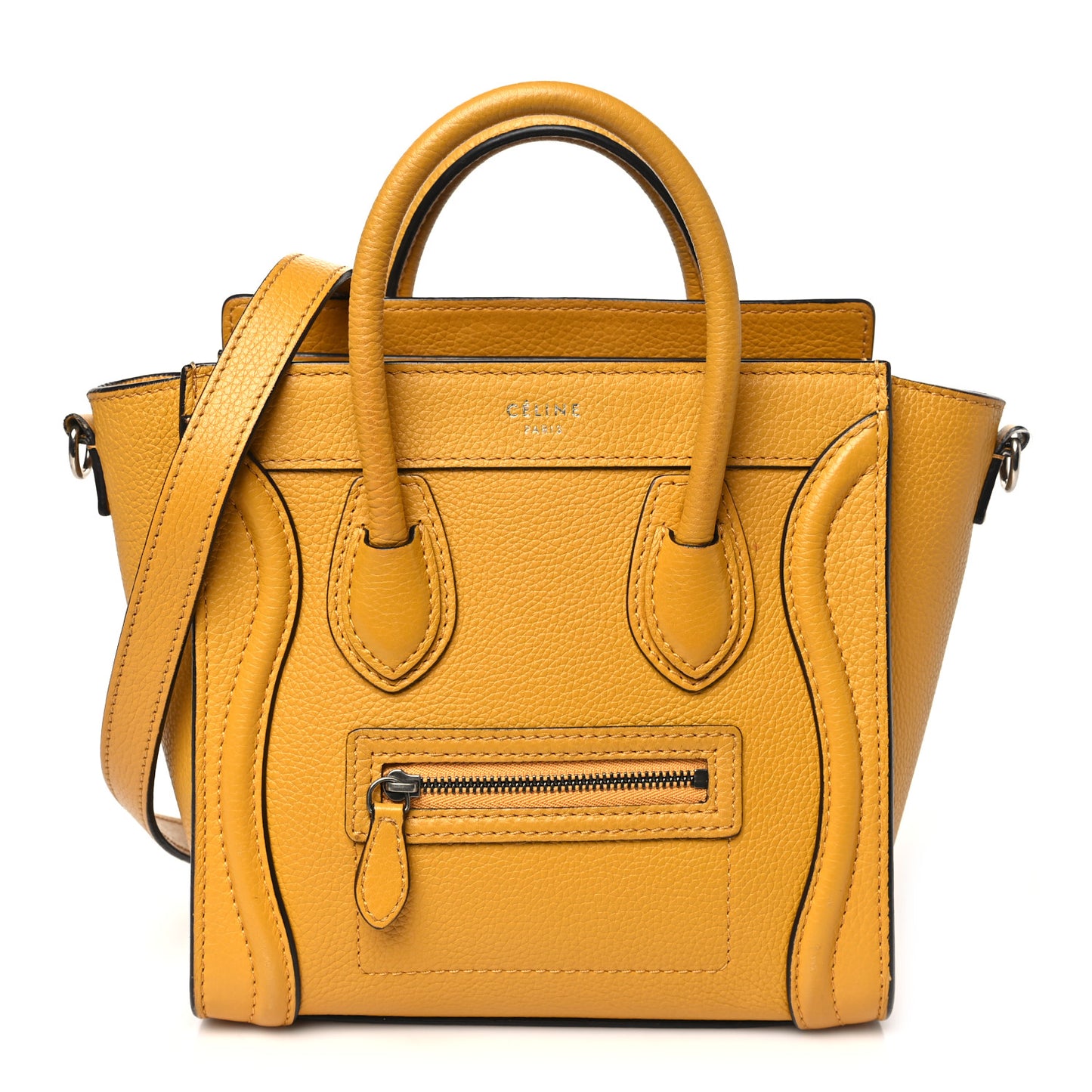 Drummed Calfskin Nano Luggage Ocre