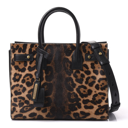 Saint Laurent Pony Effect Calfskin Leopard Print Baby Supple Sac De Jour 1 of 10