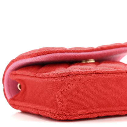Chanel Jersey Quilted Micro Mini Flap Red 9 of 11