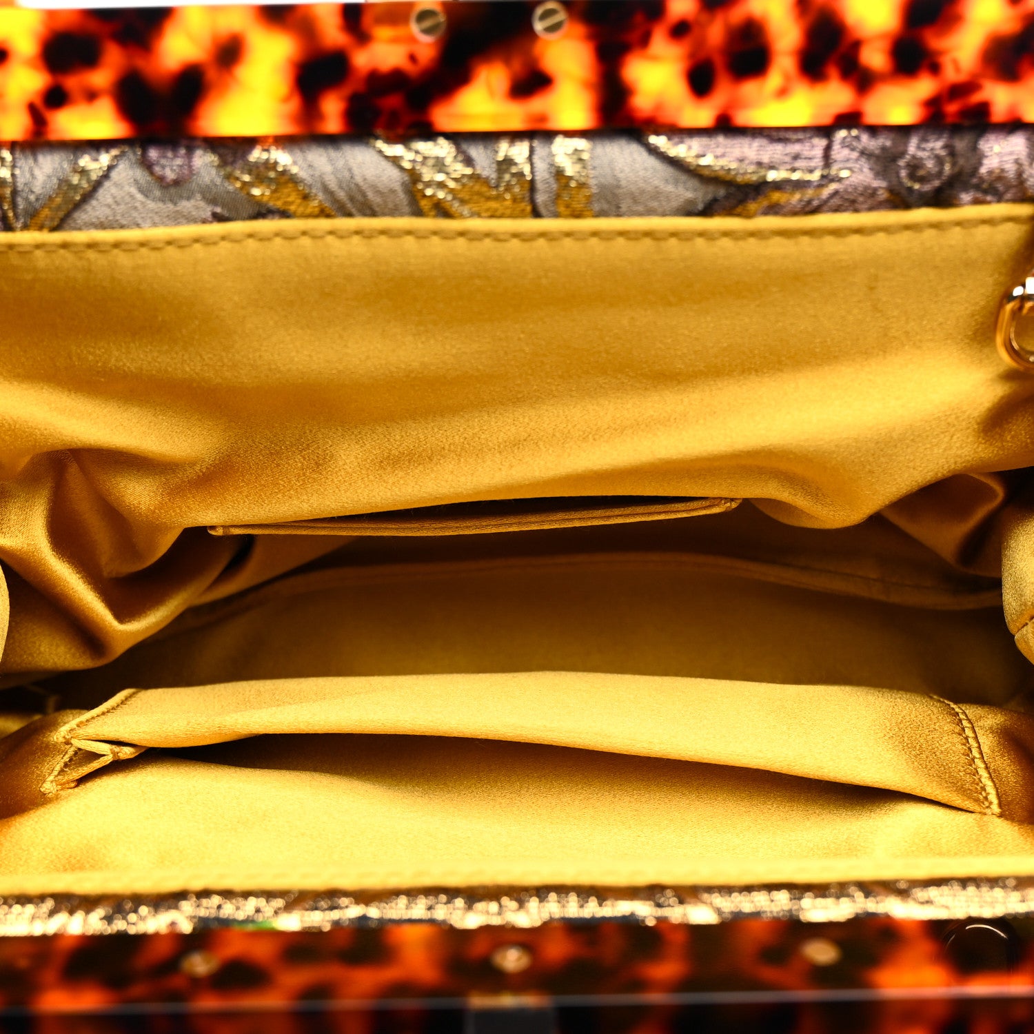 Dolce & Gabbana Silk Crystal Beaded Sequin Plexiglass Floral Vanda Circles Chain Clutch Multicolor 11 of 11