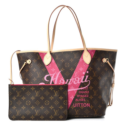 Louis Vuitton Monogram Hawaii V Neverfull MM Hot Pink 1 of 10