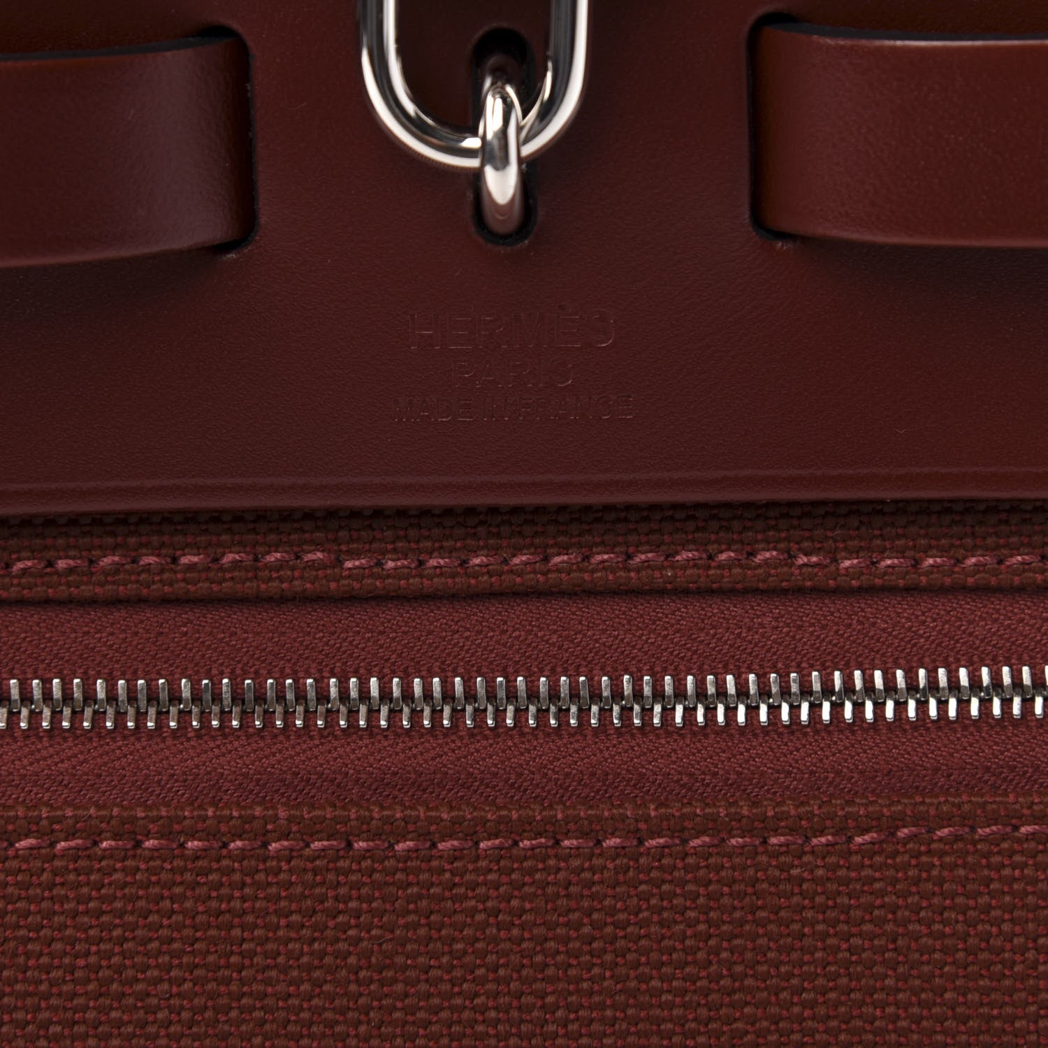 Hermes Vache Hunter Toile Herbag Zip 31 PM Rouge H 9 of 10