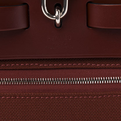 Hermes Vache Hunter Toile Herbag Zip 31 PM Rouge H 9 of 10