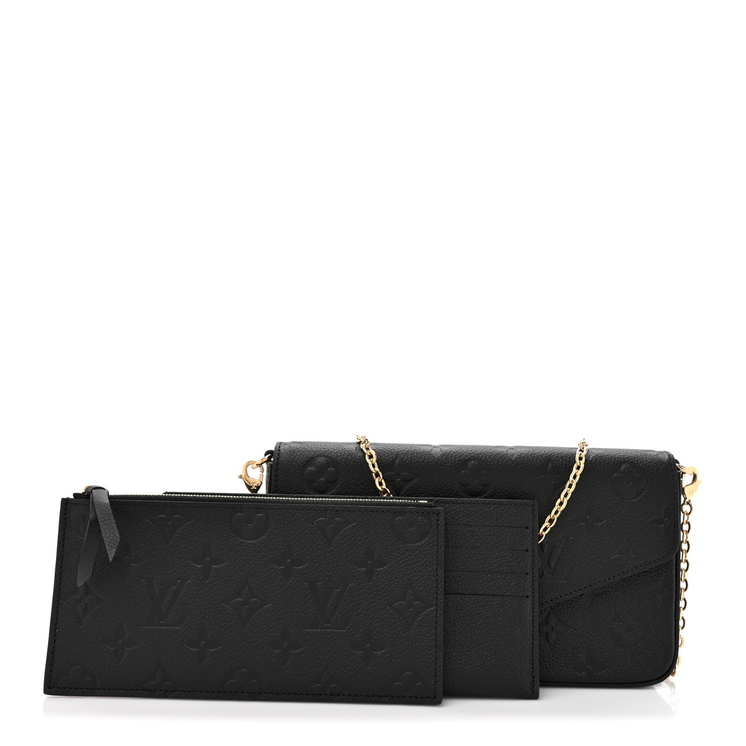 Louis Vuitton Empreinte Pochette Felicie Chain Wallet Black 3 of 13