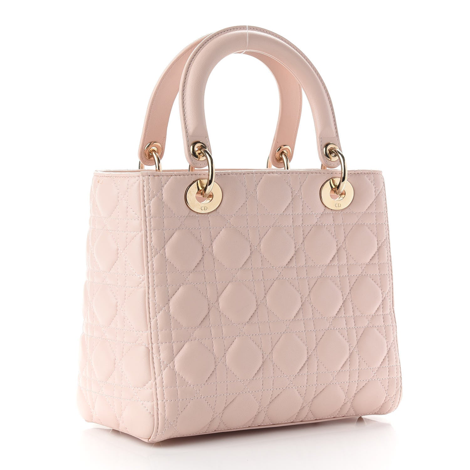 Christian Dior Lambskin Cannage Medium Lady Dior Light Pink 3 of 10