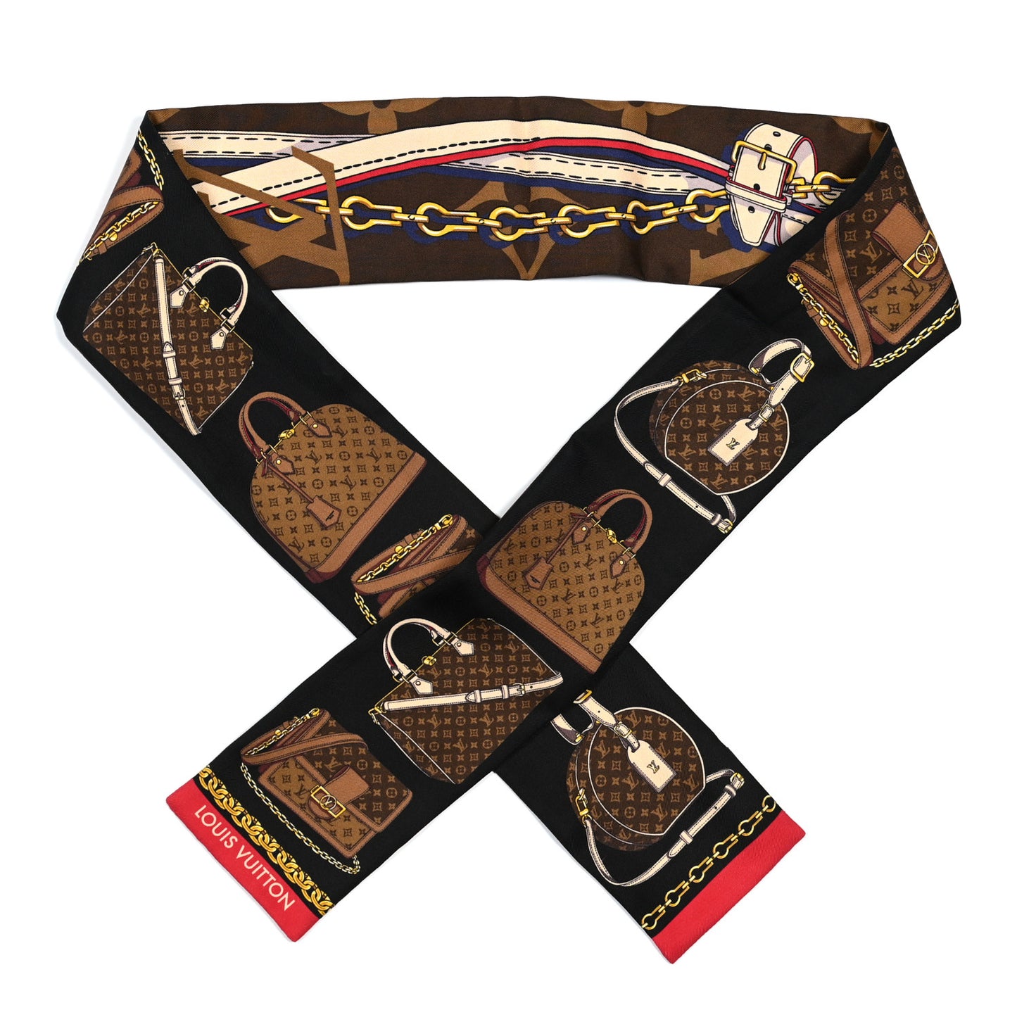 Silk Monogram Tribute To Bandeau Marron