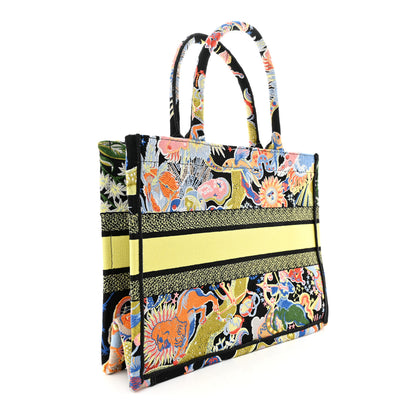 Christian Dior Canvas Zodiac Fantastico Embroidered Medium Book Tote Black Multicolor 2 of 12