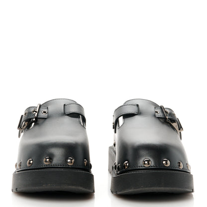 Christian Dior Calfskin Diorquake Buckled Lug Sole 15mm Clogs 37 Black 3 of 9