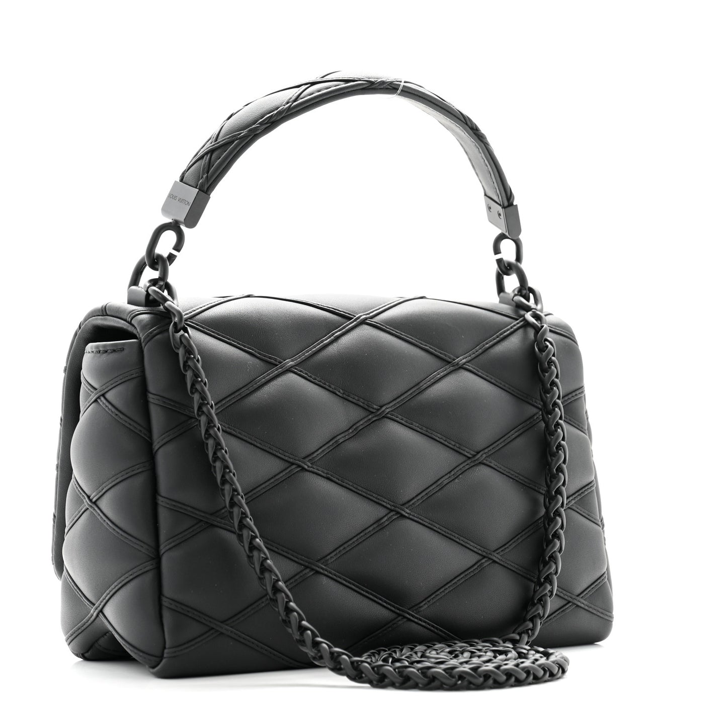 Lambskin Malletage Monochrome Top Handle GO-14 MM Black